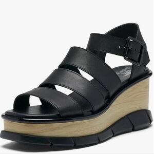 Sorel Black Wedge Sandals